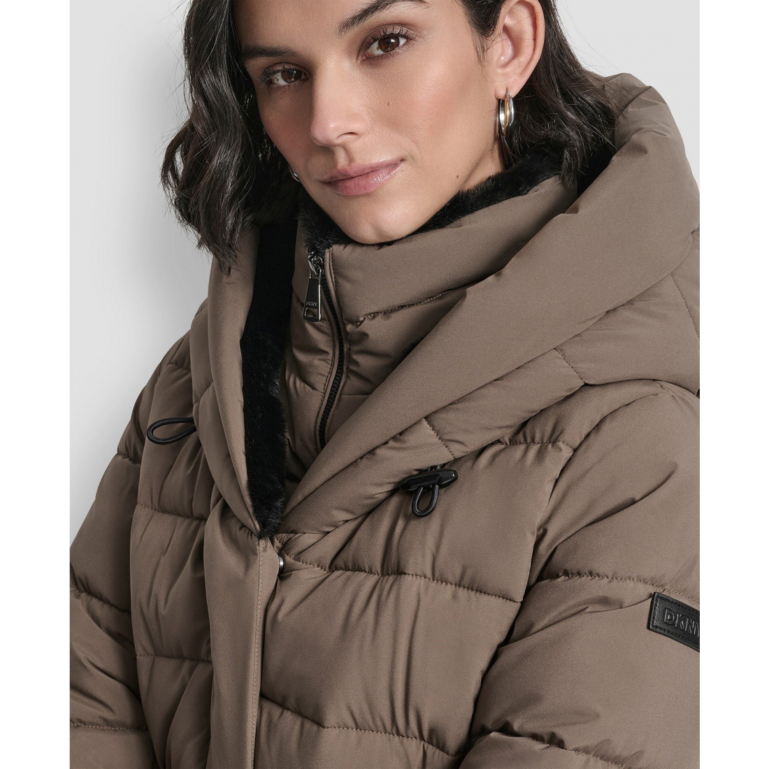 Manteau matelassé 'Belted Asymmetrical Zip Front' pour Femmes