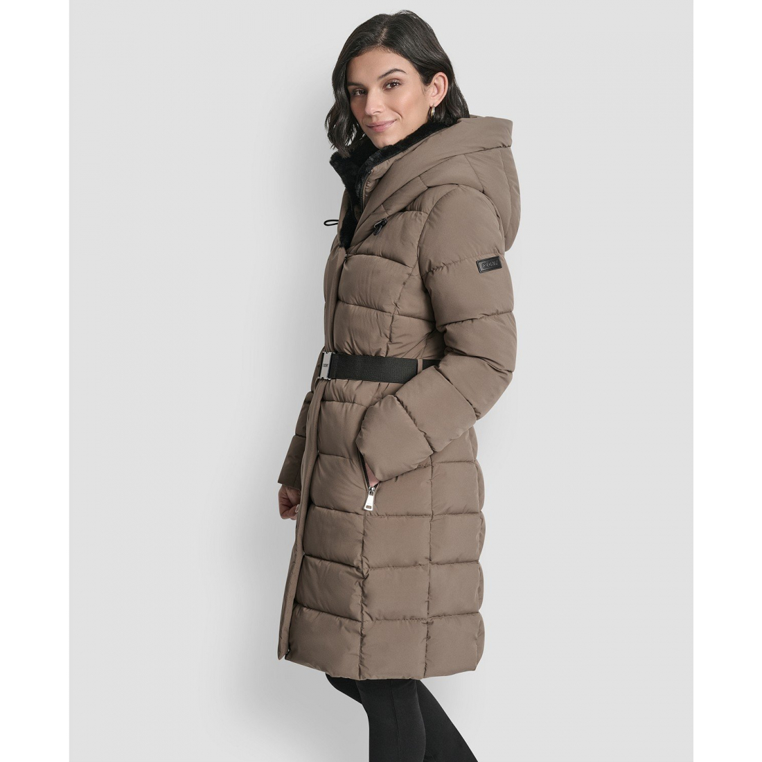 Manteau matelassé 'Belted Asymmetrical Zip Front' pour Femmes