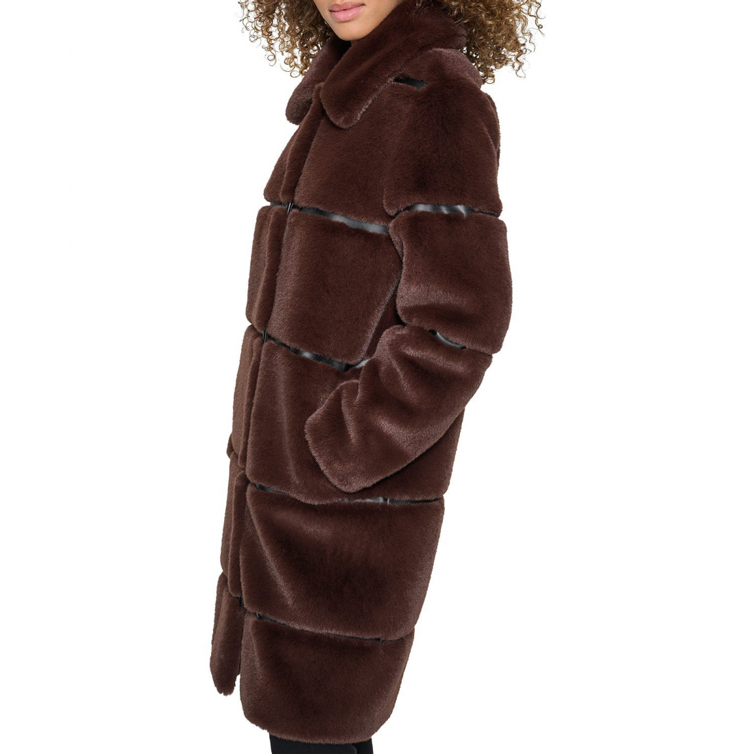 Manteau Teddy 'Womens Faux-Leather Trim Faux-Fur' pour Femmes