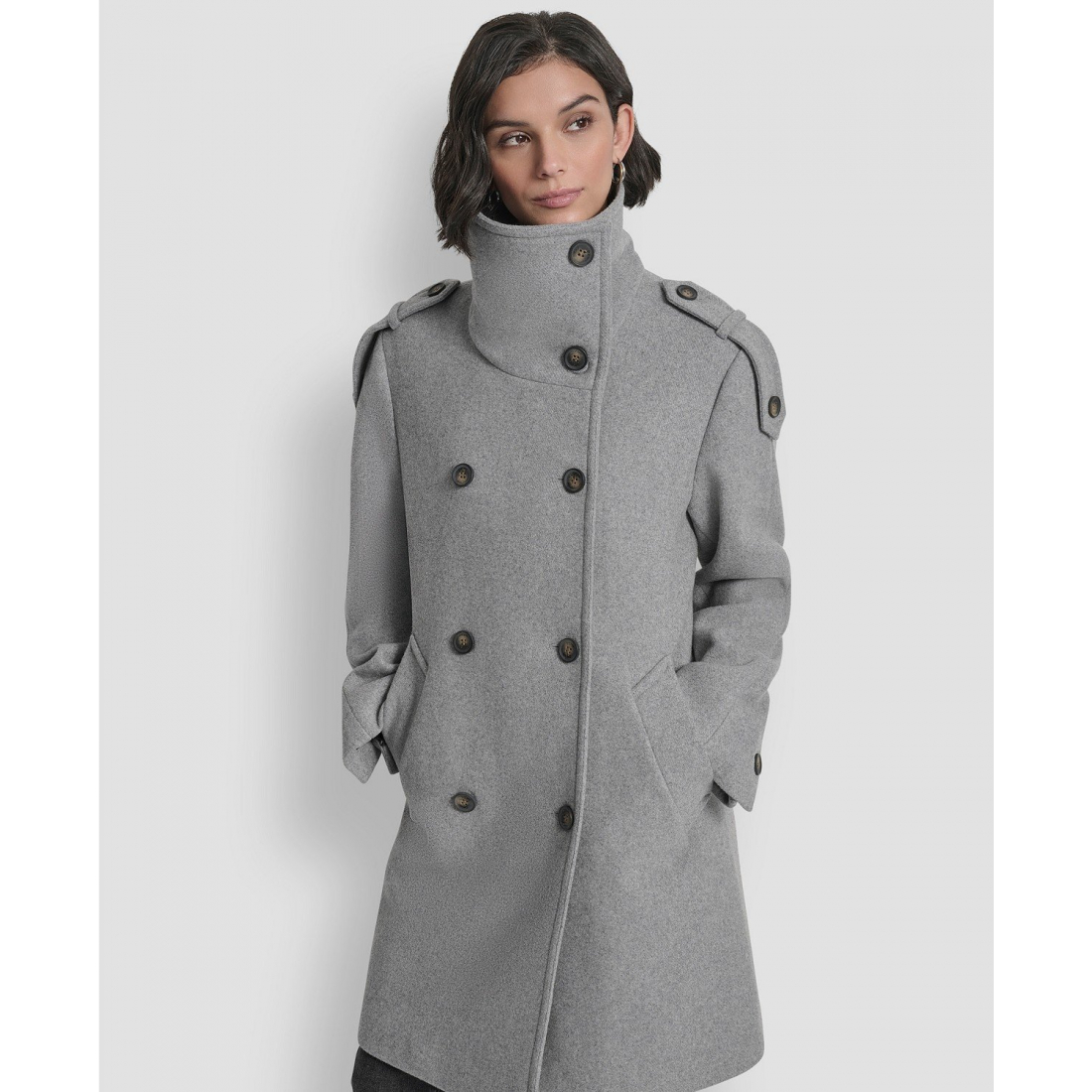 Manteau 'Double-Breasted Funnel Neck Military' pour Femmes