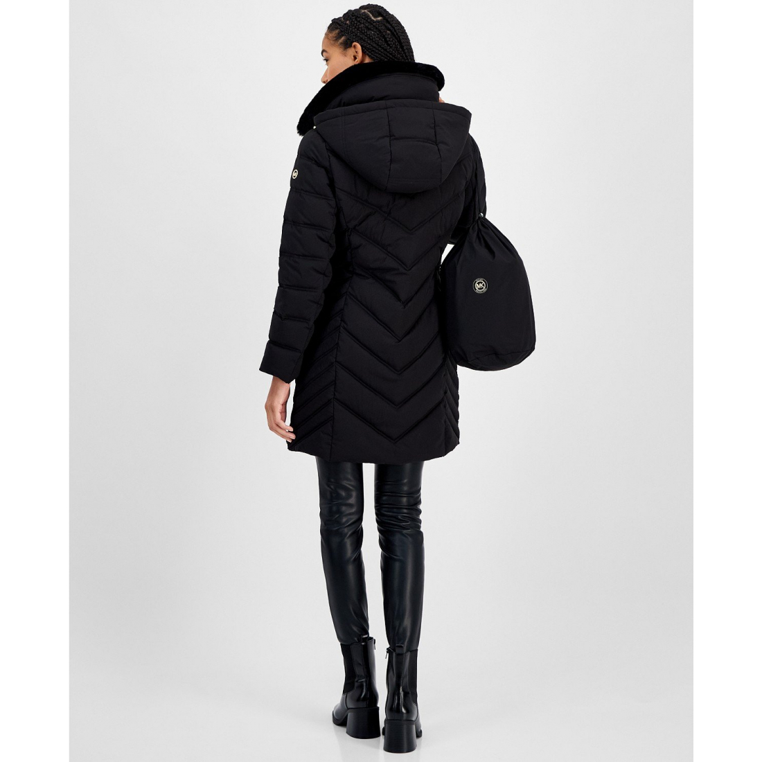 Women's 'Faux-Fur-Trim Hooded' Puffer Coat