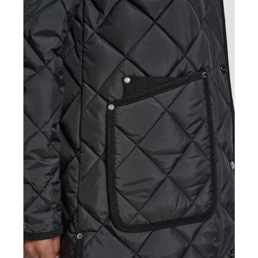 Women's 'Corduroy Collar Hooded Quilted' Coat