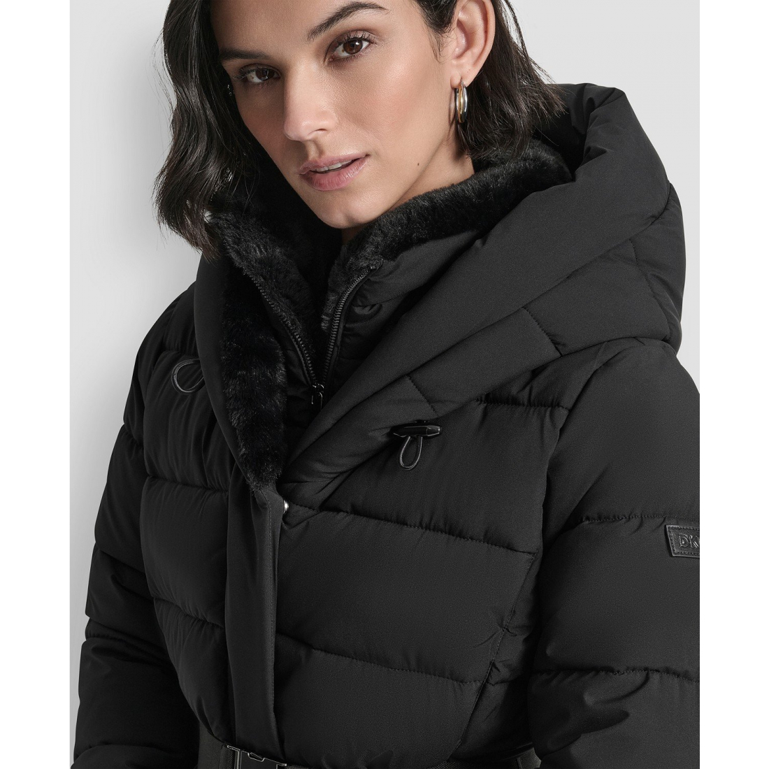 Manteau matelassé 'Belted Asymmetrical Zip Front' pour Femmes