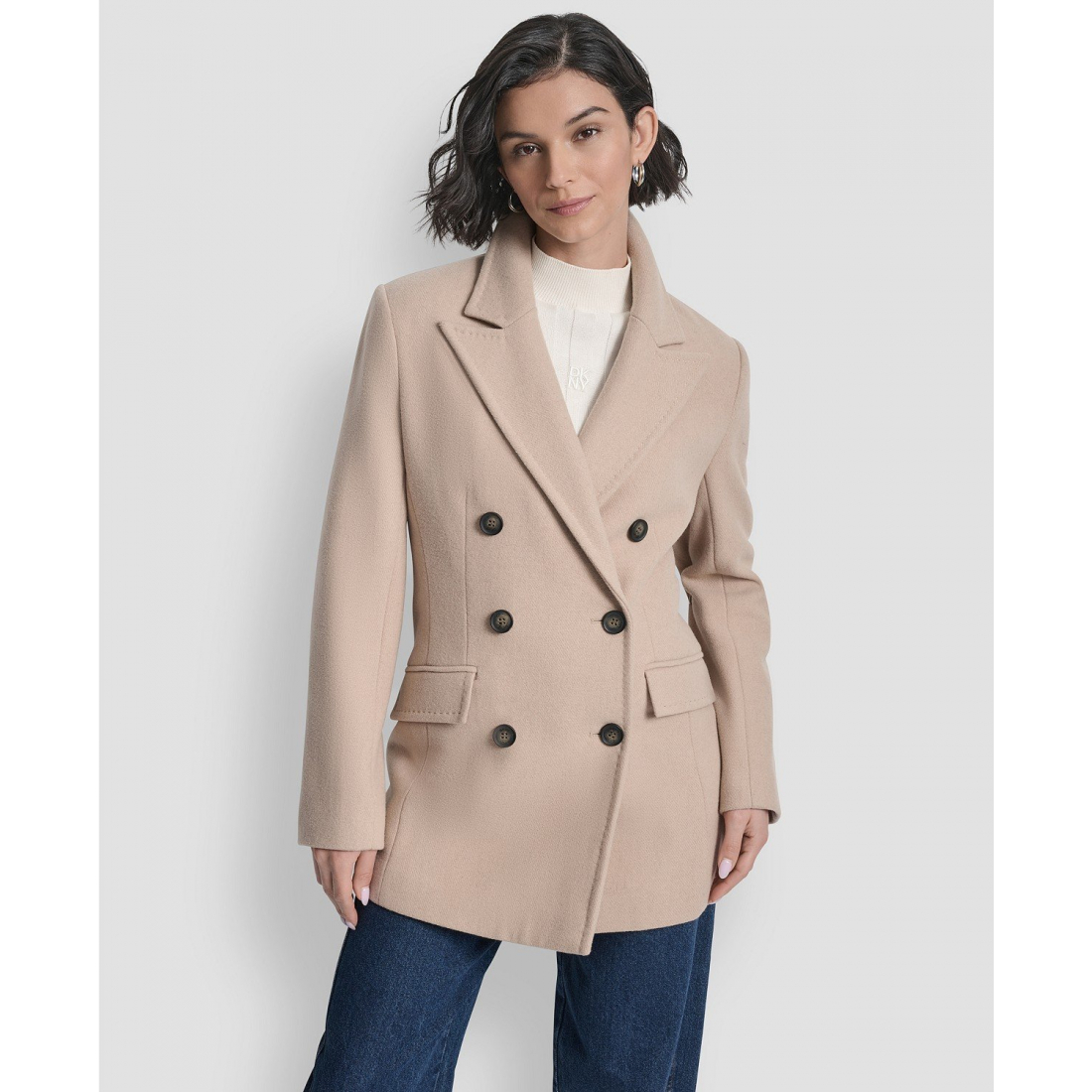 Manteau à ceinture 'Short Double-Breasted Belted Coat' pour Femmes