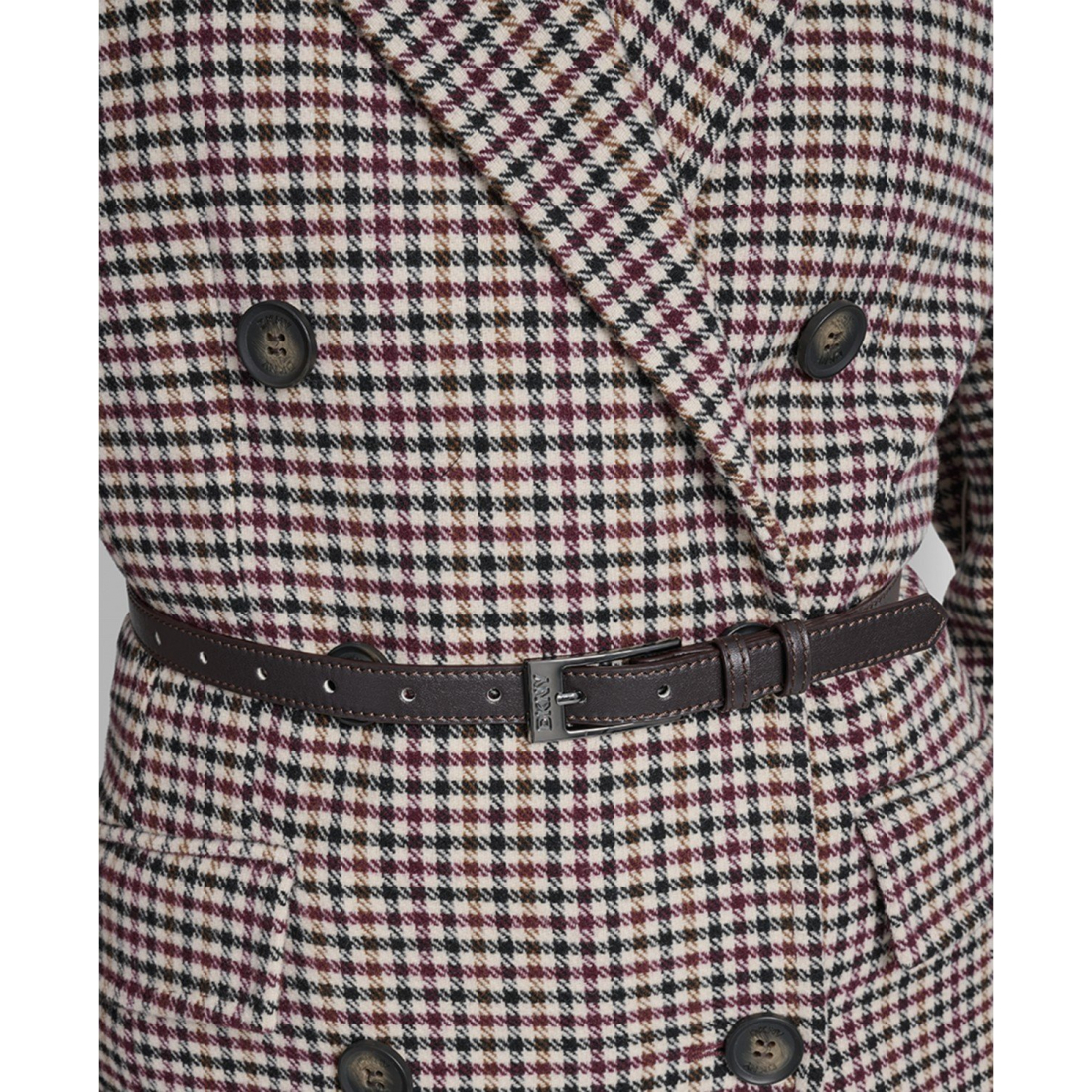 Manteau à ceinture 'Short Double-Breasted Belted Coat' pour Femmes