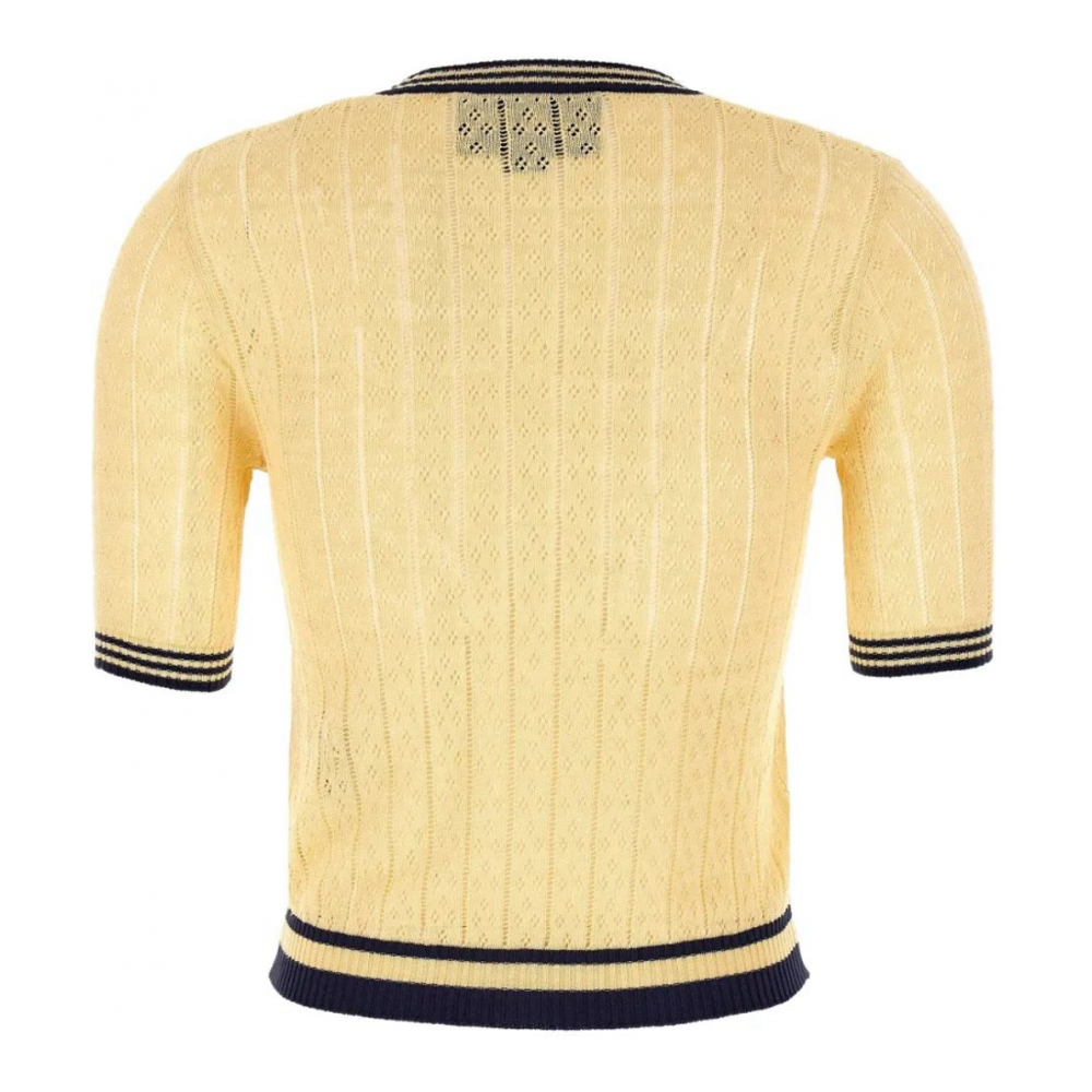 Cardigan à manches courtes 'Embroidered-Logo' pour Femmes