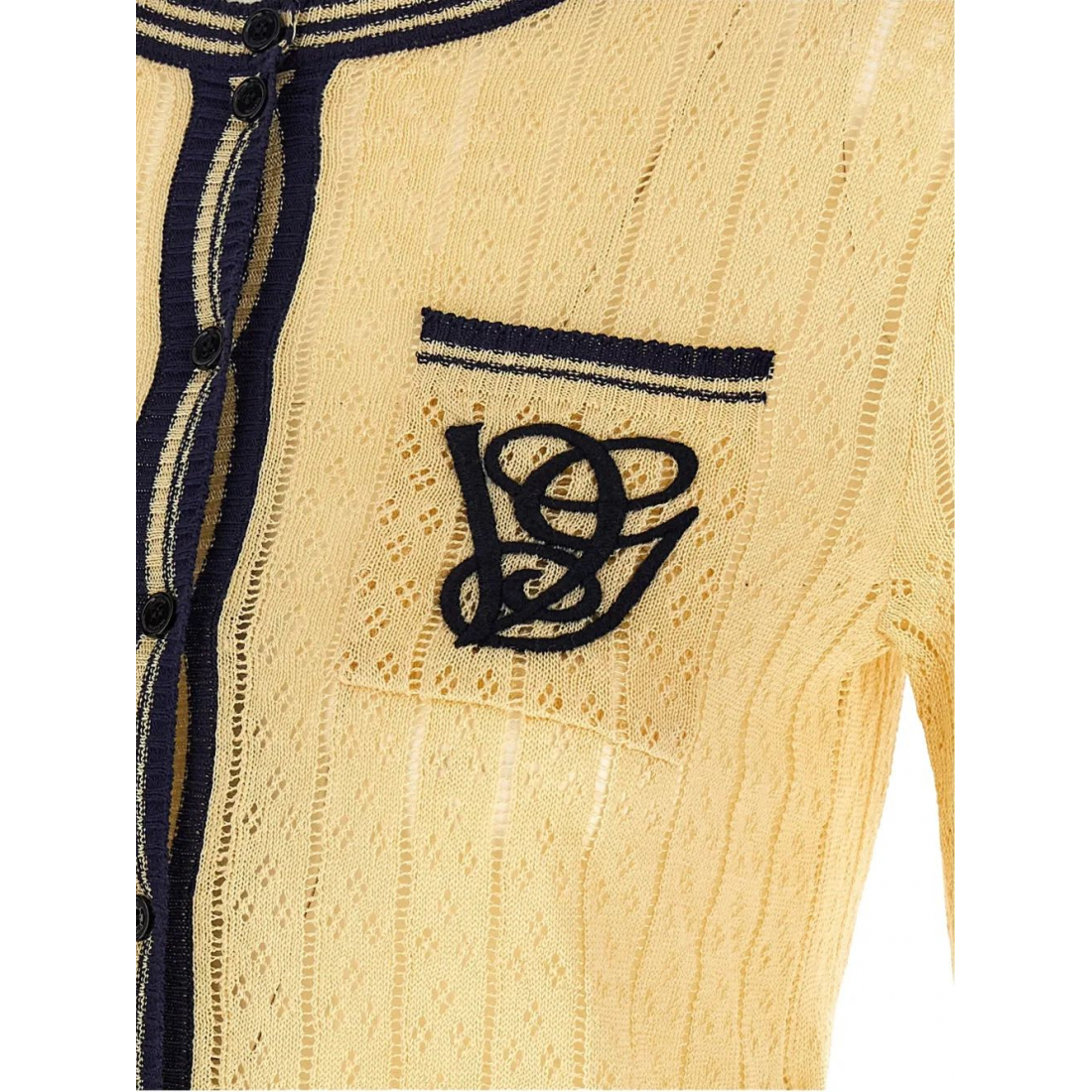 Cardigan à manches courtes 'Embroidered-Logo' pour Femmes