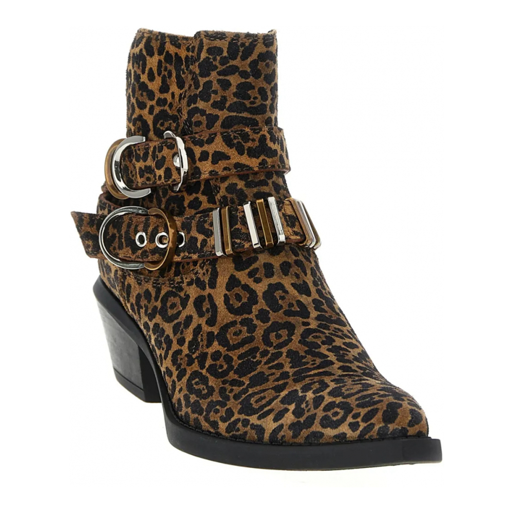 Women's 'Tex 13 Leopard-Print' Ankle Boots