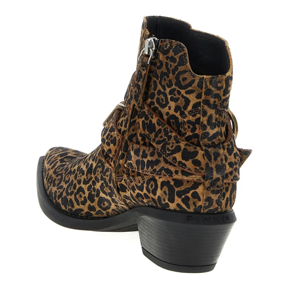 Women's 'Tex 13 Leopard-Print' Ankle Boots