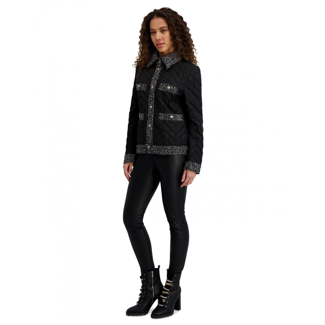 Manteau 'Quilted Tweed-Trim' pour Femmes