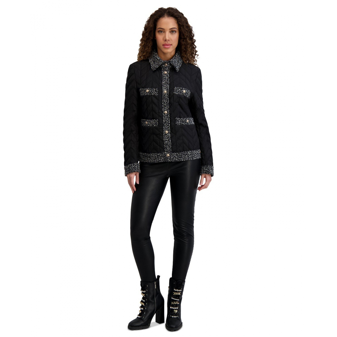 Manteau 'Quilted Tweed-Trim' pour Femmes