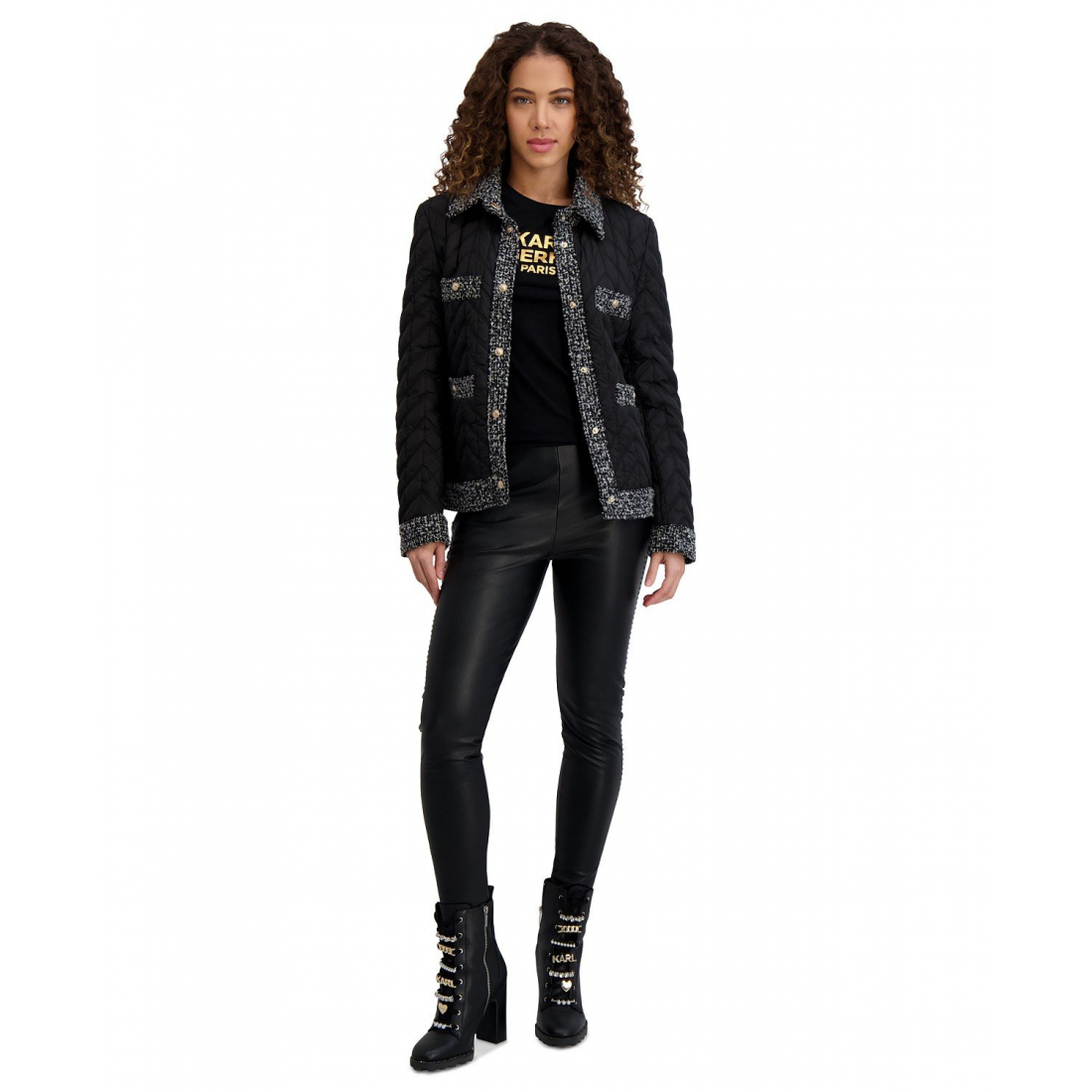 Manteau 'Quilted Tweed-Trim' pour Femmes