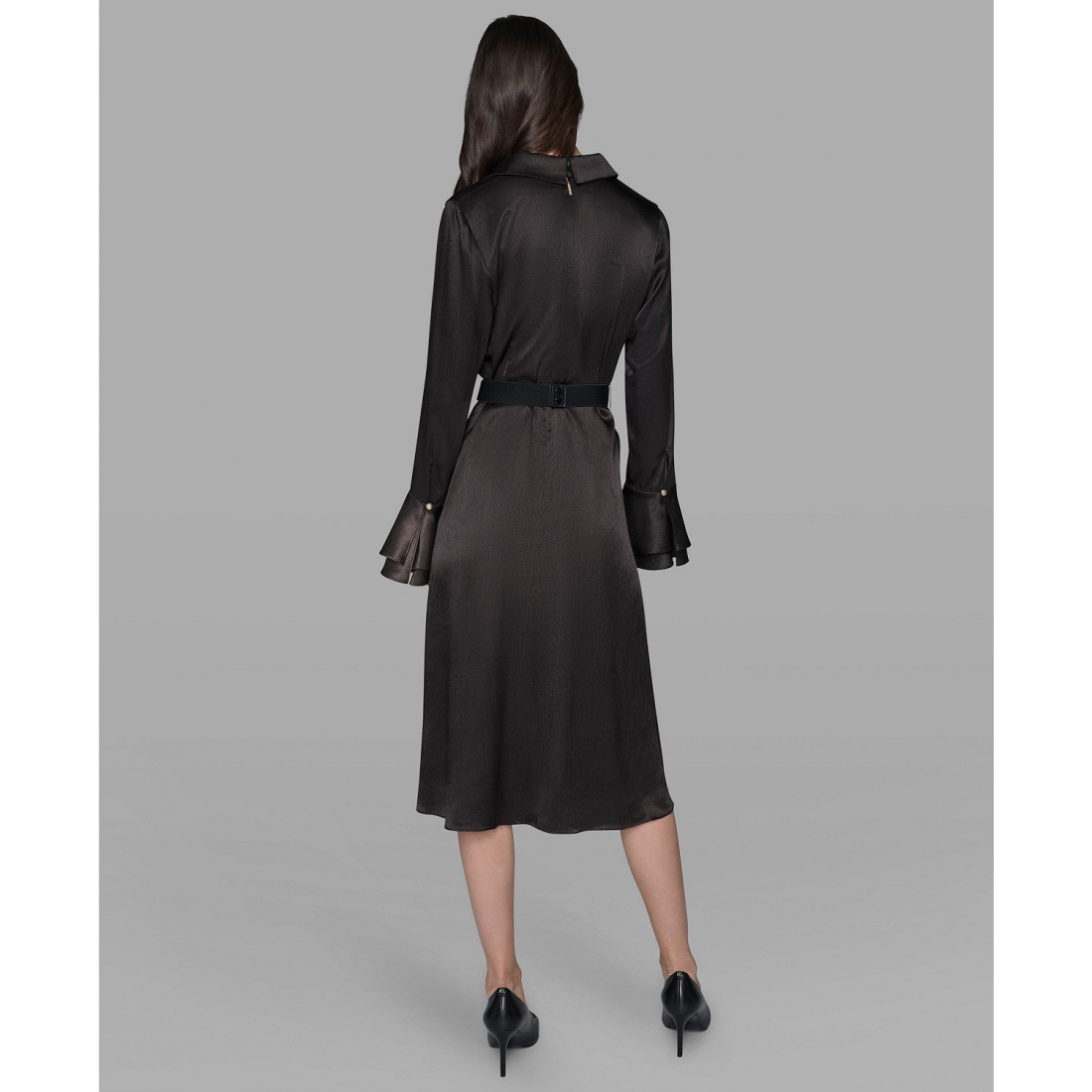 Women's 'Crinkle Long Sleeve' Midi Dress