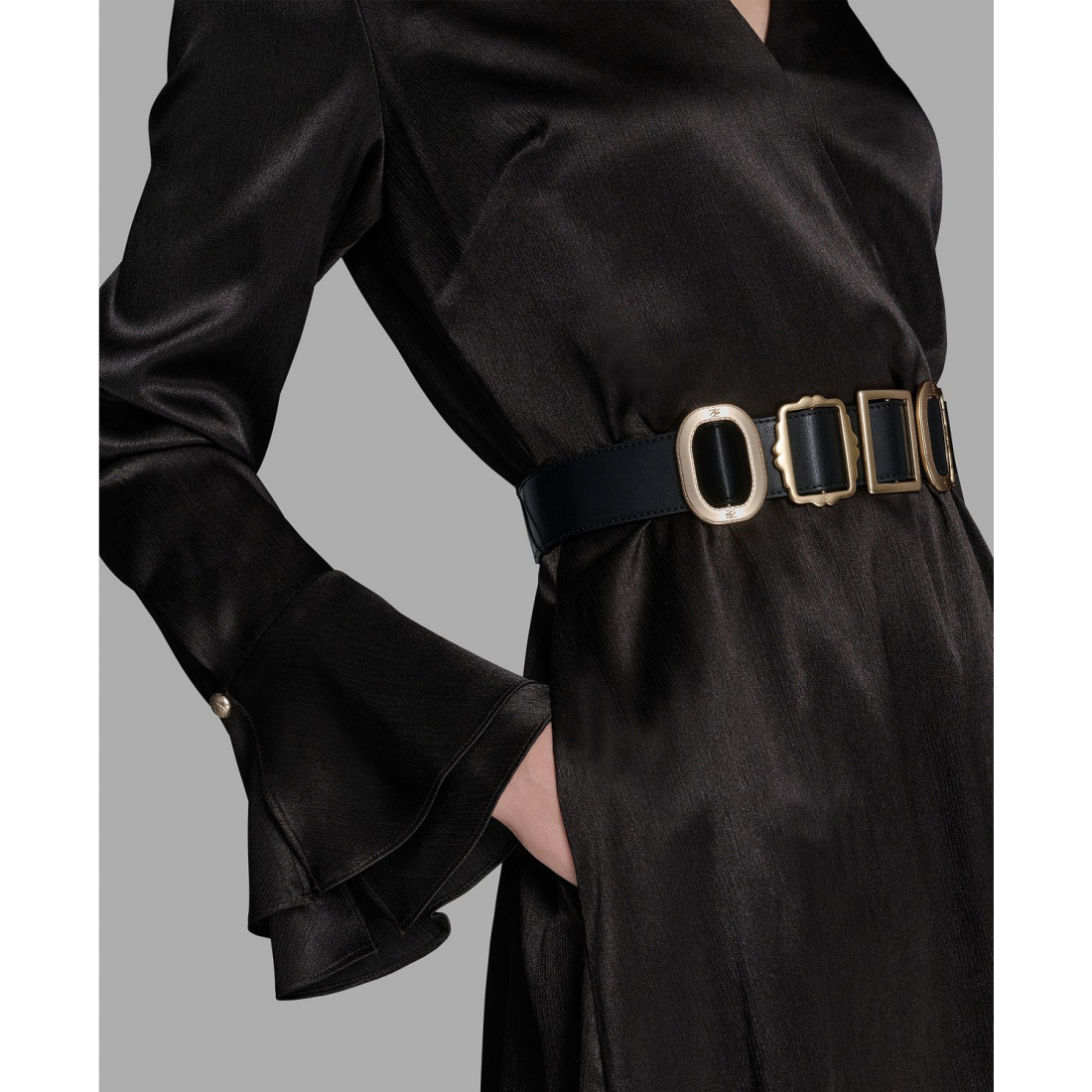 Women's 'Crinkle Long Sleeve' Midi Dress