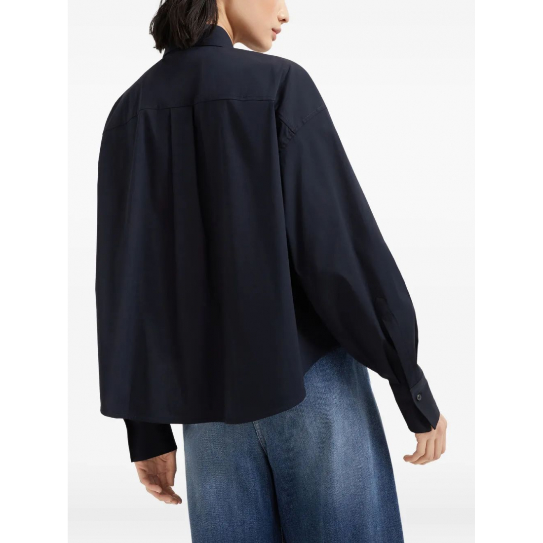 'Shiny Flap Detail' Hemd für Damen