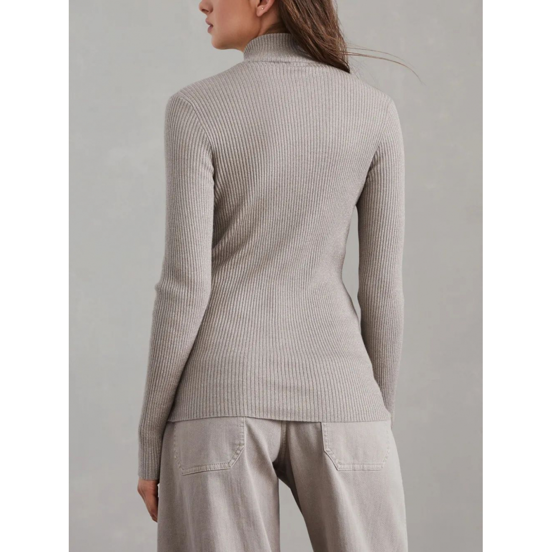 Pull à col roulé 'Ribbed Knit' pour Femmes