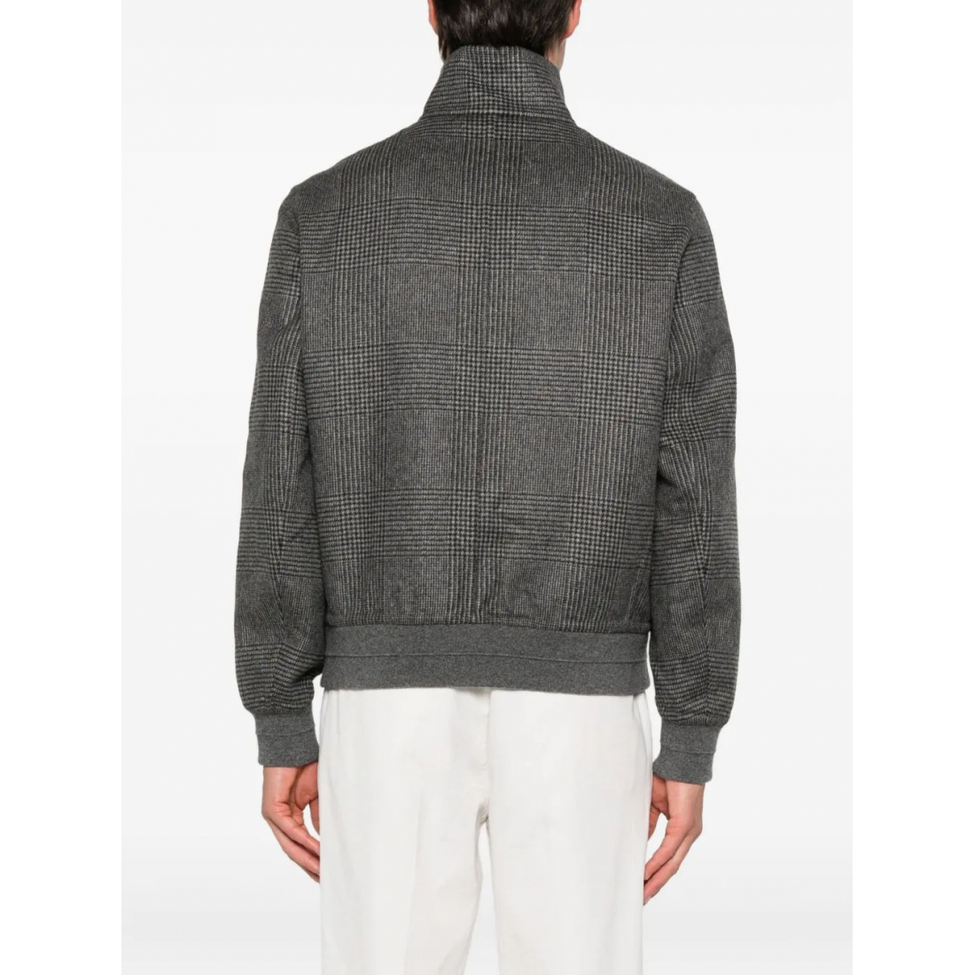 Men's 'Check-Pattern Zip-Up' Bomber Jacket