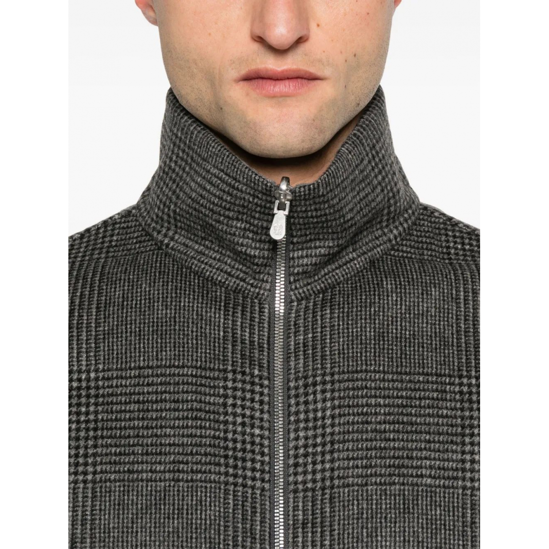 Men's 'Check-Pattern Zip-Up' Bomber Jacket