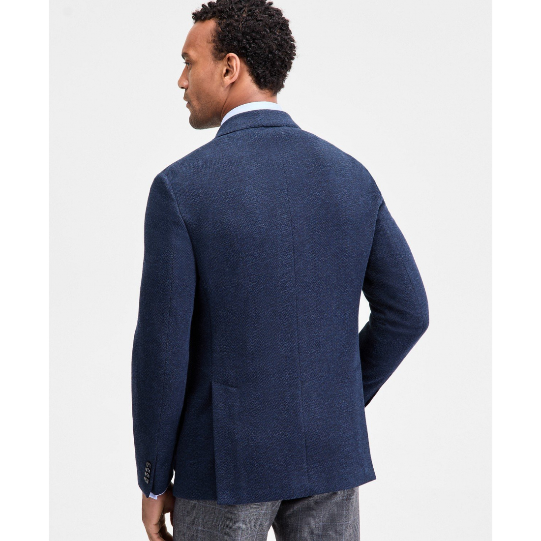 Blazer 'Classic-Fit Stretch Midnight Herringbone Knit Sport' pour Hommes
