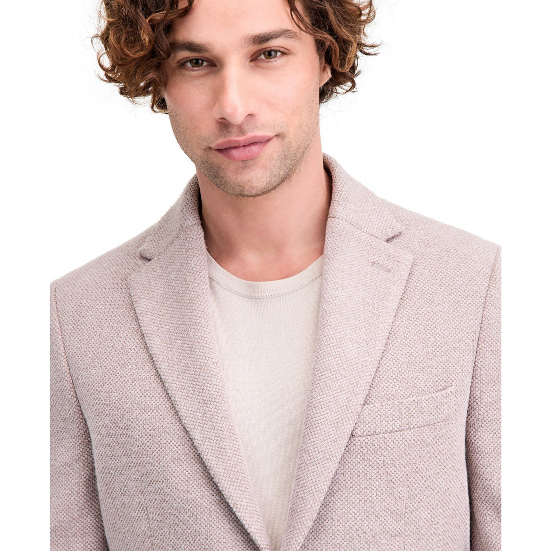 Blazer 'Classic-Fit Stretch Oatmeal Knit Sport' pour Hommes