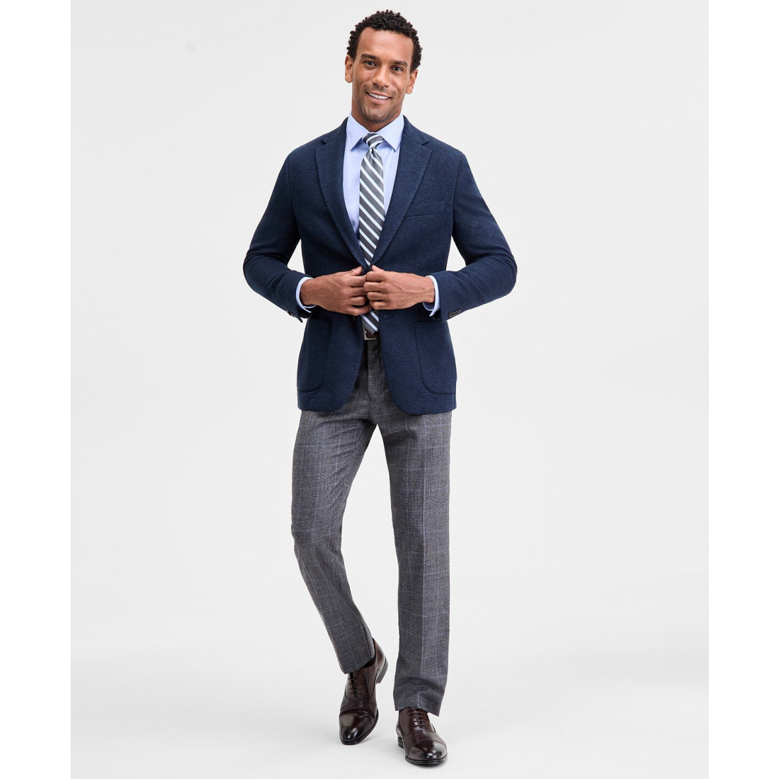 Blazer 'Classic-Fit Stretch Midnight Herringbone Knit Sport' pour Hommes