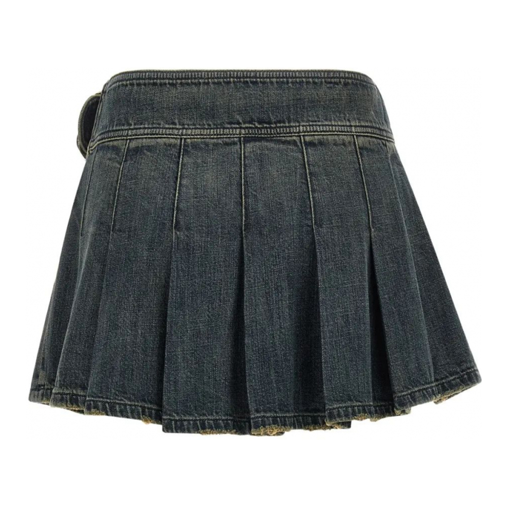 'Buckle Pleated' Mini Rock für Damen