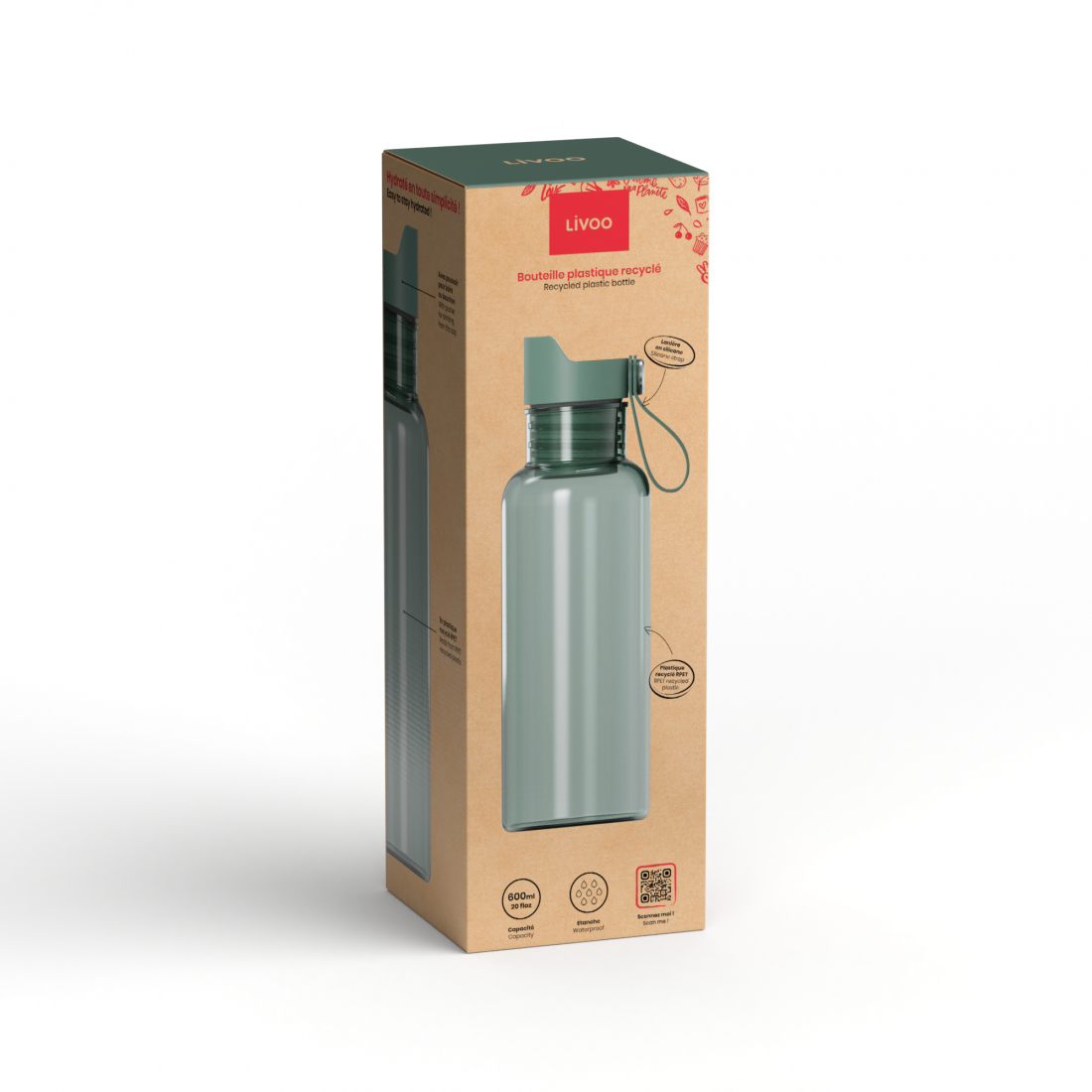 Bouteille plastique recyclé 600 ml