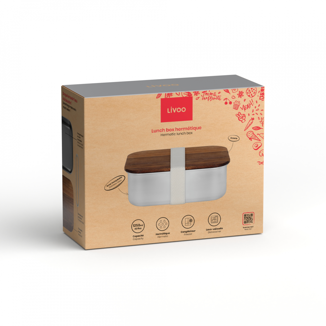 Lunch box hermétique en Acacia