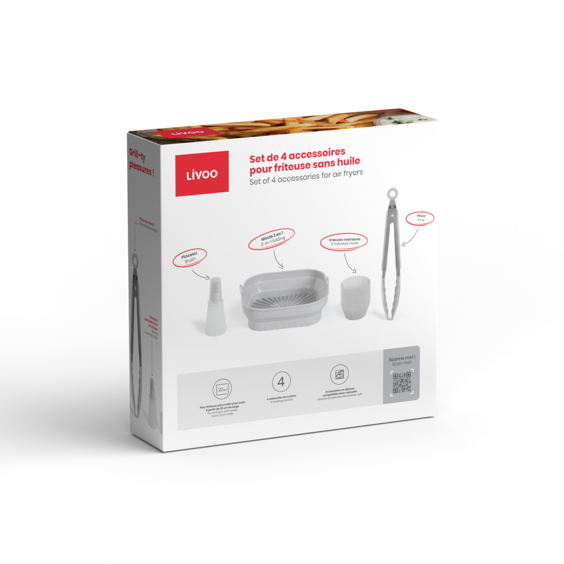 Set Of 4 Accessories For Oil-Free Fryer