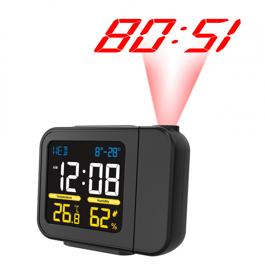 Station météo avec projection de l’heure