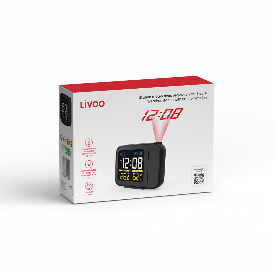 Station météo avec projection de l’heure