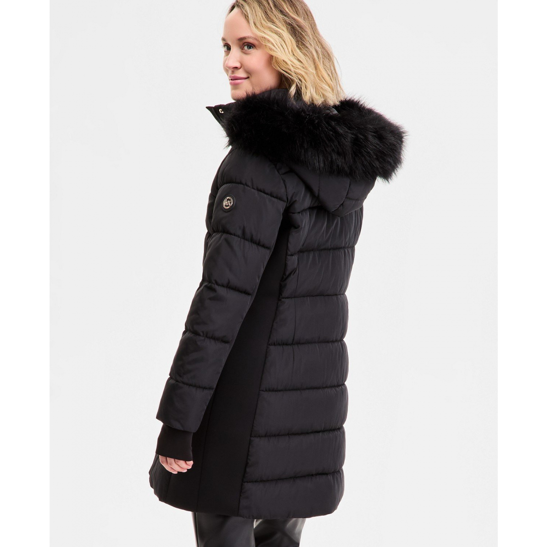 Manteau matelassé 'Faux-Fur-Trim Hooded' pour Femmes