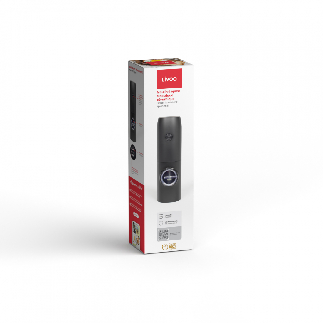Moulin à épice électrique céramique