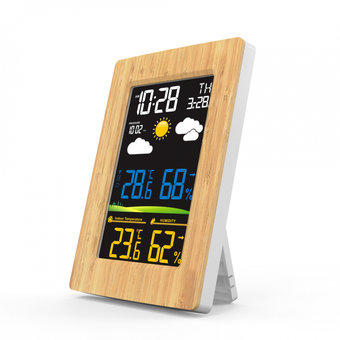 Station météo effet bois