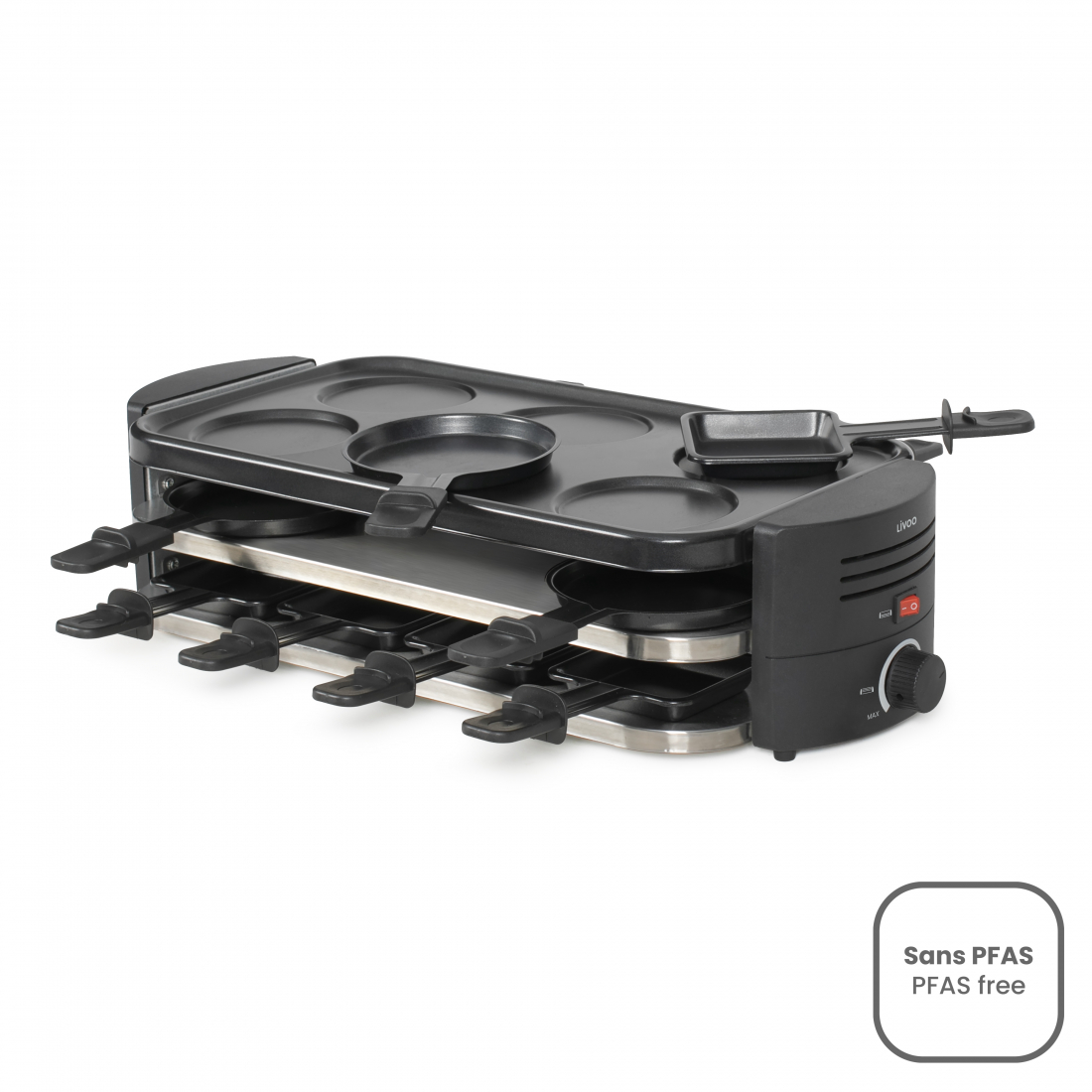 Raclette, Pizza And Crepe Machine For 8 People