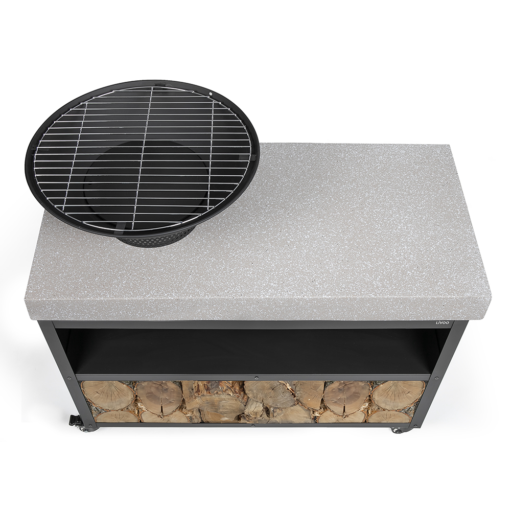 Brasero barbecue sur desserte