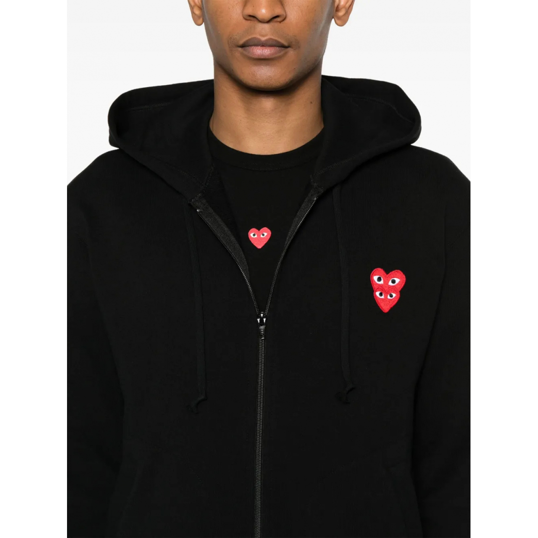 Sweatshirt à capuche  'Double Heart-Patch' pour Hommes