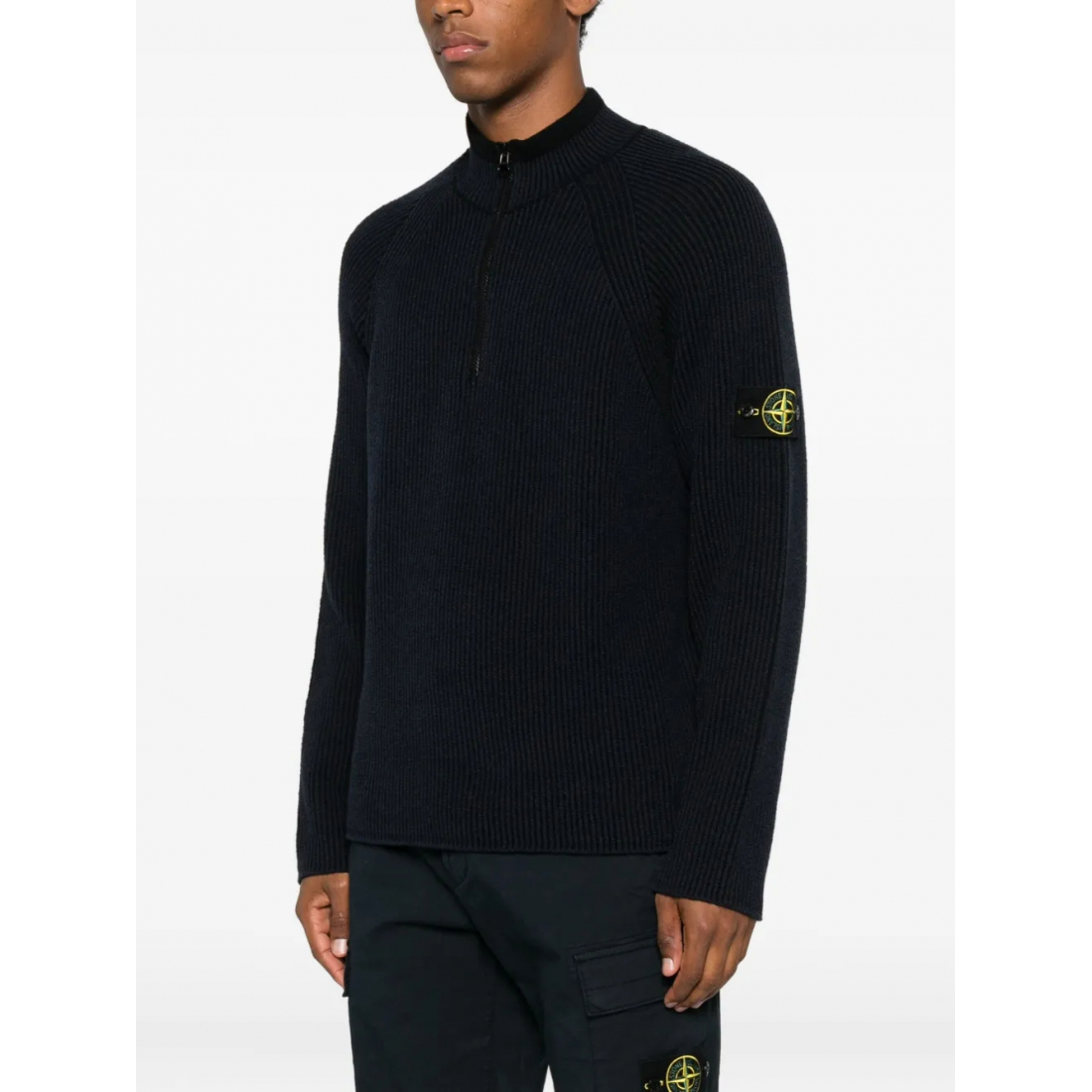 'Ribbed Zip-Neck' Pullover für Herren