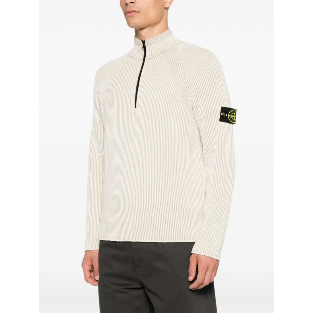 Pull 'Ribbed Zip-Neck' pour Hommes