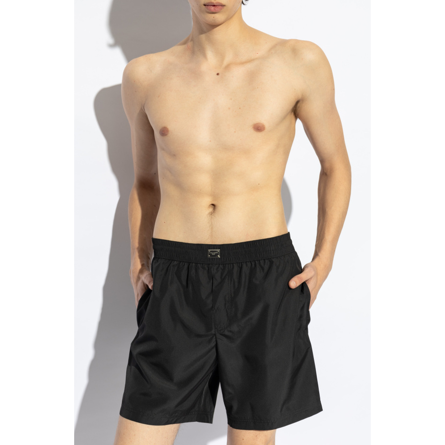 Men's 'Logo-Plaque' Swimming Shorts