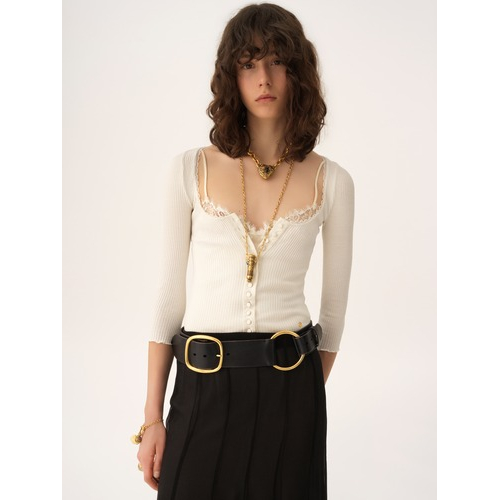 Cardigan 'Button-Front Ribbed' pour Femmes