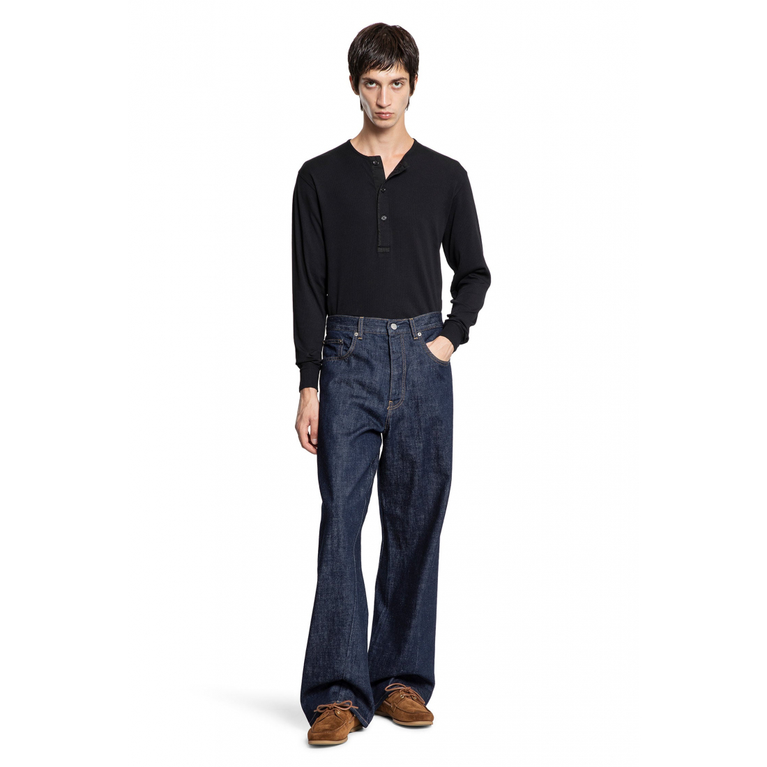 Men's 'Button-Placket' Long-Sleeve T-Shirt
