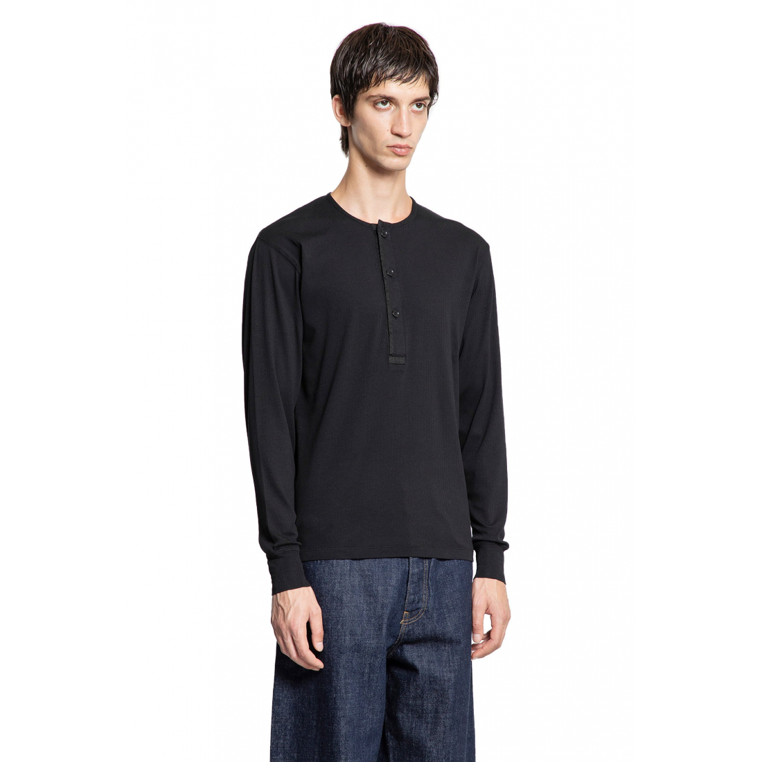 Men's 'Button-Placket' Long-Sleeve T-Shirt