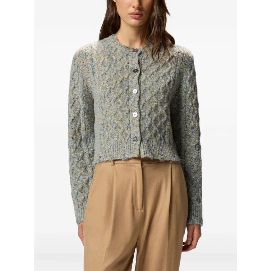 Cardigan 'Cable-Knit Button' pour Femmes