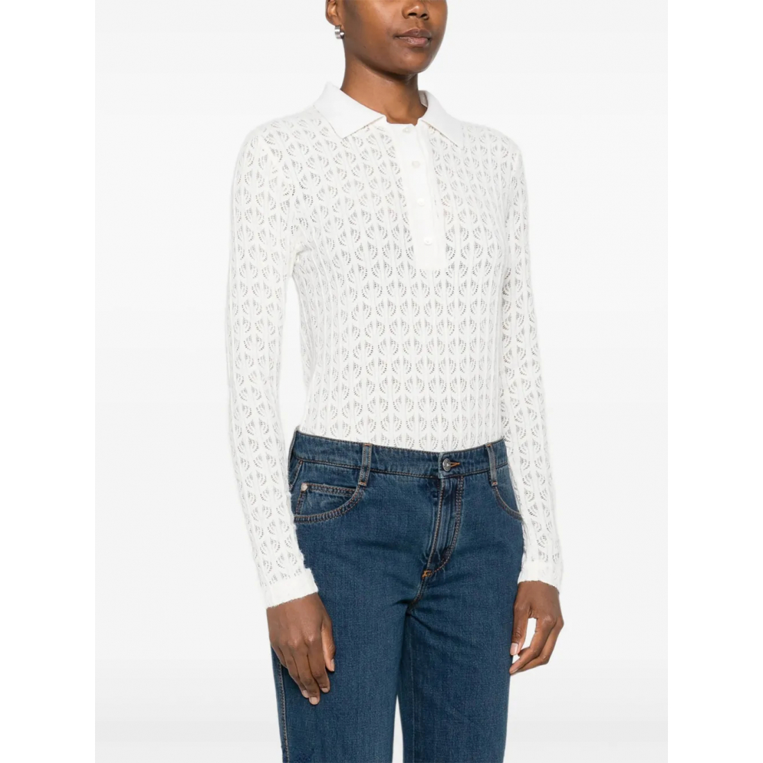 Women's 'Lace-Panel Polo' Bodysuit