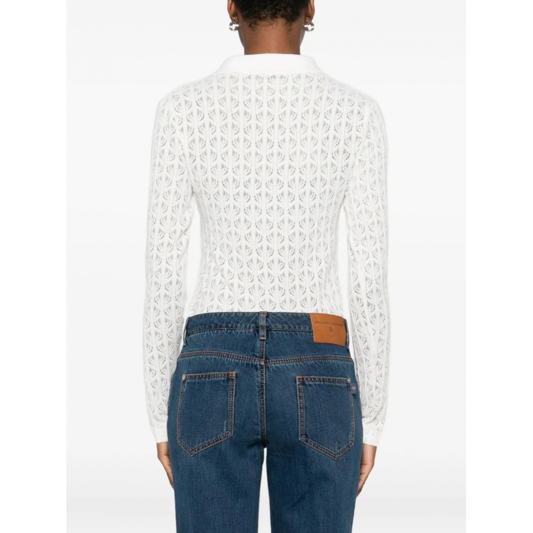 Women's 'Lace-Panel Polo' Bodysuit