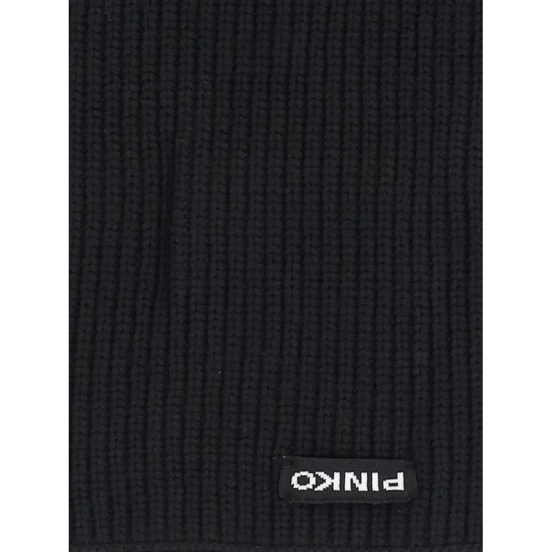 Women's 'Ribbed Logo-Patch' Wool Scarf