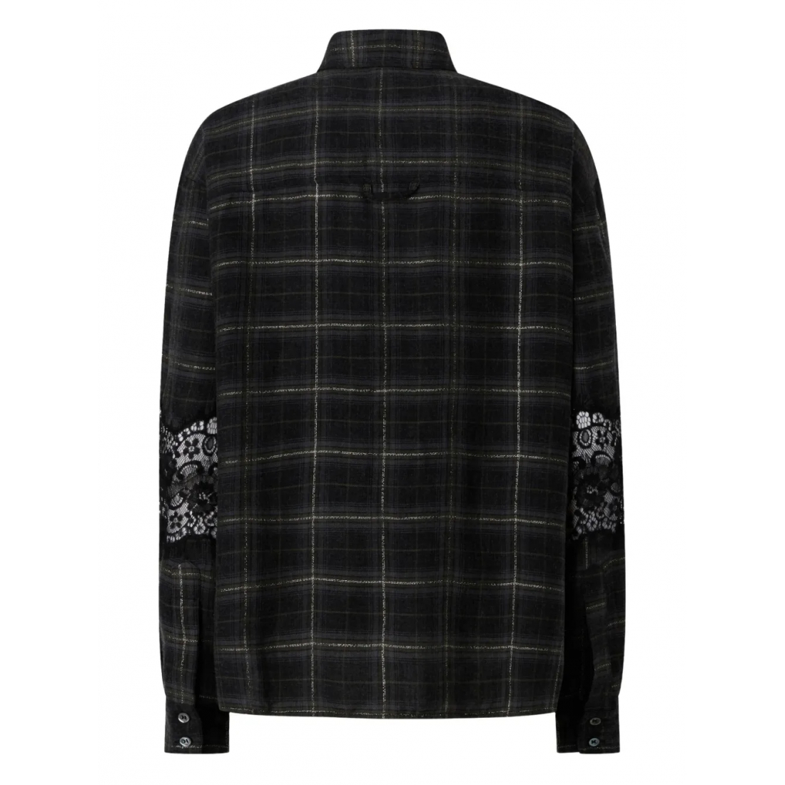 'Lace Check-Pattern' Hemd für Damen