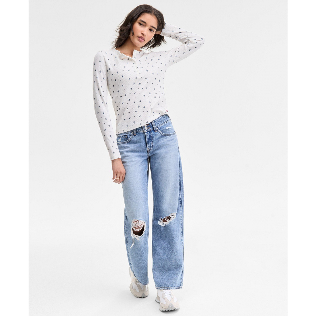 Top à manches longues 'Dana Henley' pour Femmes