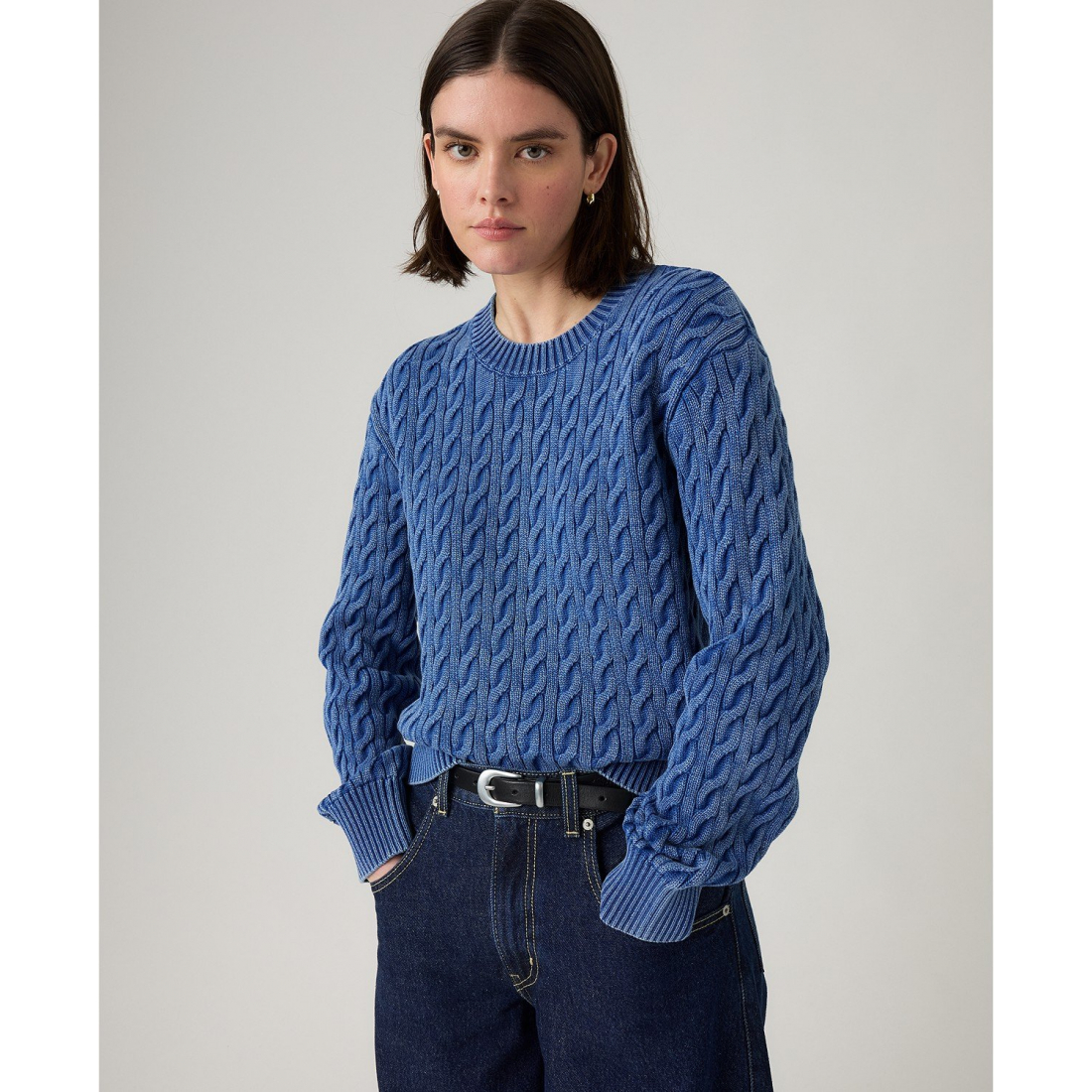 Women's 'Boyfriend Cable Crewneck' Sweater